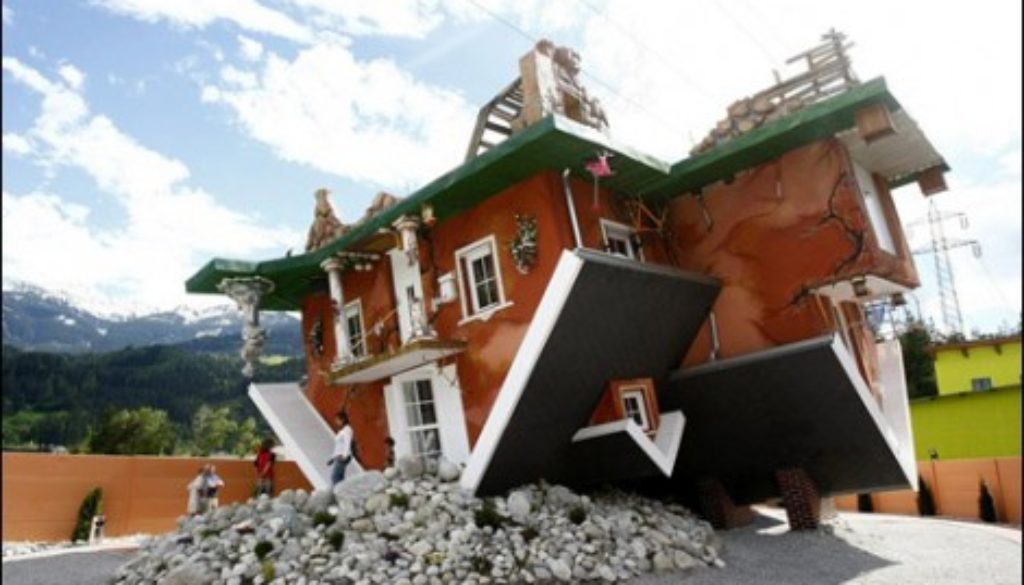 Upside down house in Austria, Germany